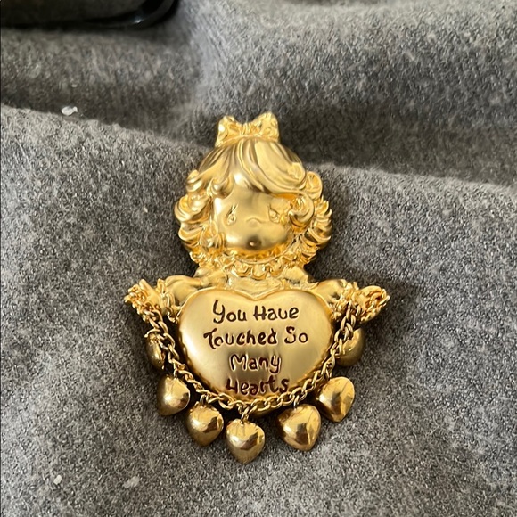 Precious Moments Goldtone Brooch - Picture 2 of 6